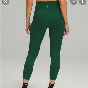 Lululemon wunder train leggings everglade green 23” size 6